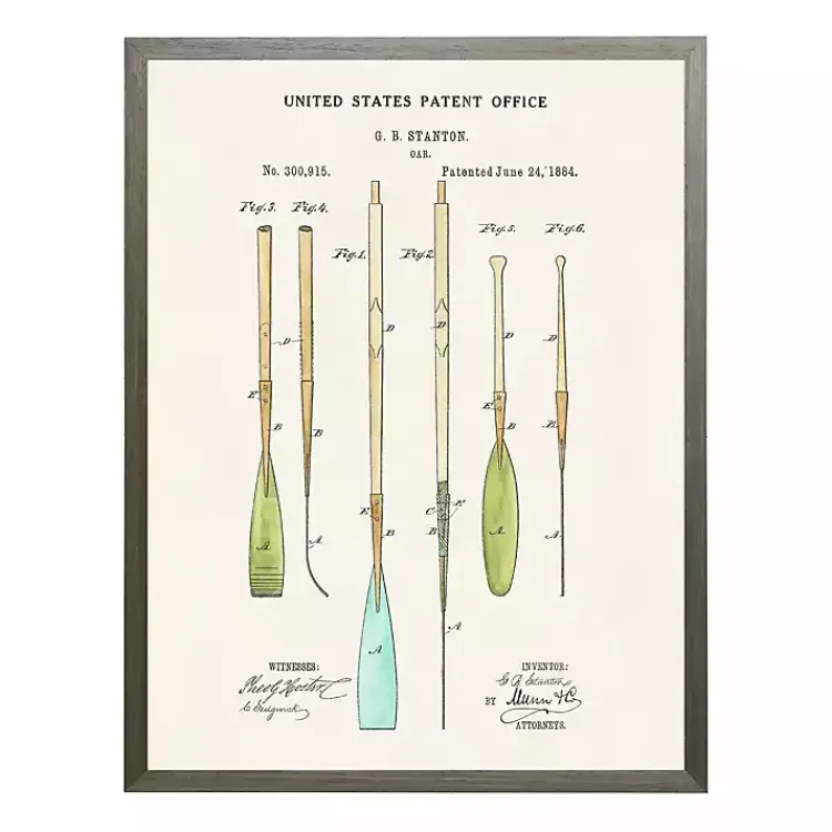Kirklands Home Framed Art|Vintage Boat Oars Patent Framed Art Print
