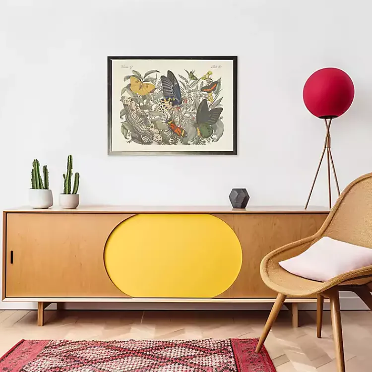 Kirklands Home Framed Art|Vintage Butterfly Bookplate Framed Art Print