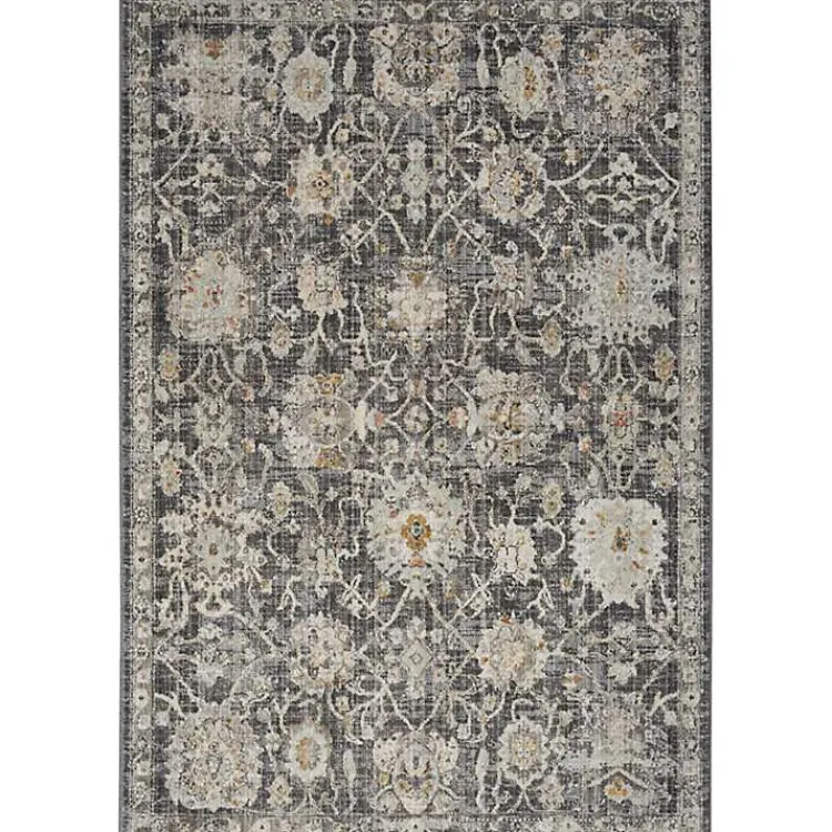 Kirklands Home Area Rugs|Vintage Charcoal Oushak Area Rug, 5x7 Gray
