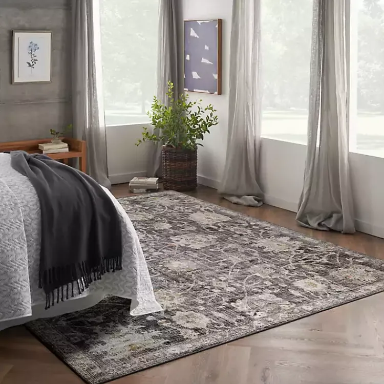 Kirklands Home Area Rugs|Vintage Charcoal Oushak Area Rug, 8x10 Gray