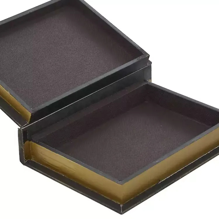 Best Vintage Classics Faux Leather Book Boxes, Set of 3 Baskets & Boxes