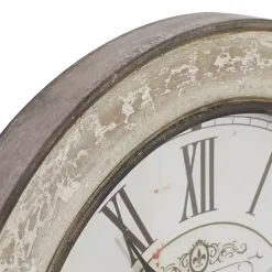 Kirklands Home Clocks|Vintage Cream Rust Round Framed Wall Clock