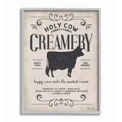 Kirklands Home Wall Quotes & Signs|Vintage Creamery Cow Framed Wall Plaque Ivory