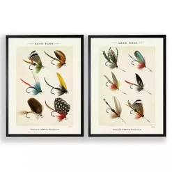 Kirklands Home Framed Art|Vintage Fishing Lures Framed Art Prints, Set of 2