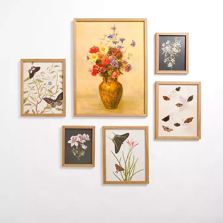 Kirklands Home Framed Art|Vintage Floral Framed Art 6-pc. Gallery Set Multi