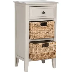 Kirklands Home Accent & End Tables|Vintage Wood Baskets Everly Accent Table Gray