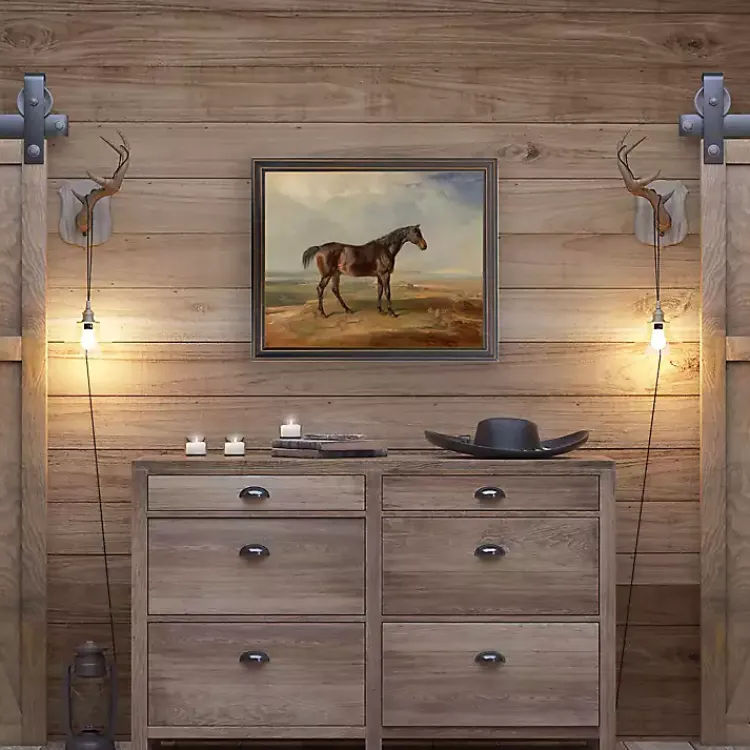 Kirklands Home Framed Art|Vintage Horse Framed Art Print Brown