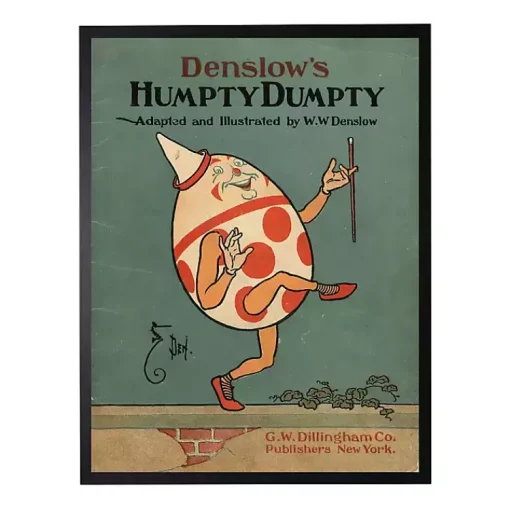 Kirklands Home Framed Art|Vintage Humpty Dumpty Book Cover Framed Wall Art Blue