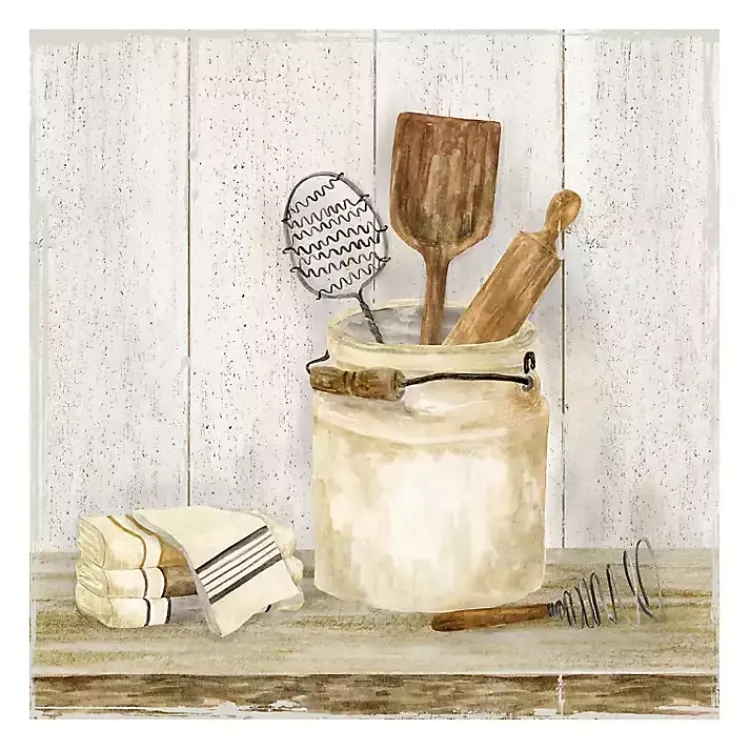 Kirklands Home Canvas Art|Vintage Kitchen I Giclee Canvas Art Print, 20x20 White