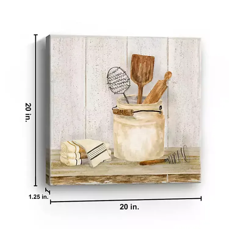 Kirklands Home Canvas Art|Vintage Kitchen I Giclee Canvas Art Print, 20x20 White