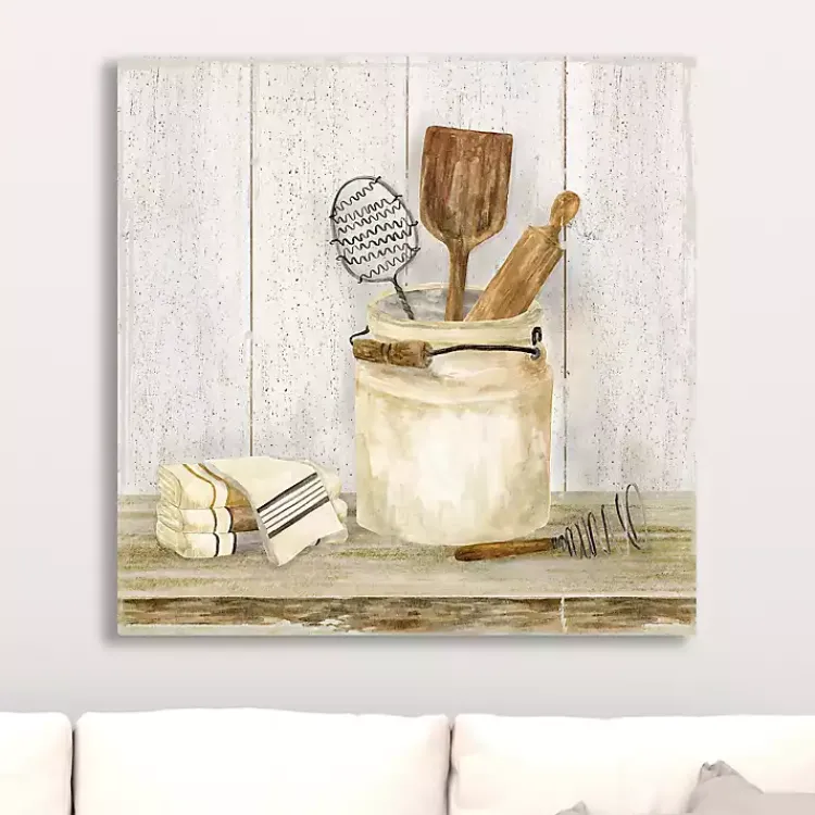 Kirklands Home Canvas Art|Vintage Kitchen I Giclee Canvas Art Print, 20x20 White