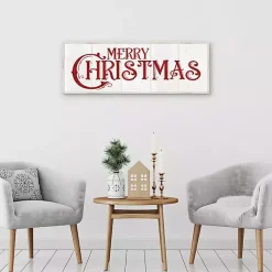Best Vintage Merry Christmas Canvas Wall Plaque Christmas Art & Wall Decor