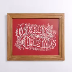 Hot Vintage Merry Christmas Framed Wall Plaque Christmas Art & Wall Decor