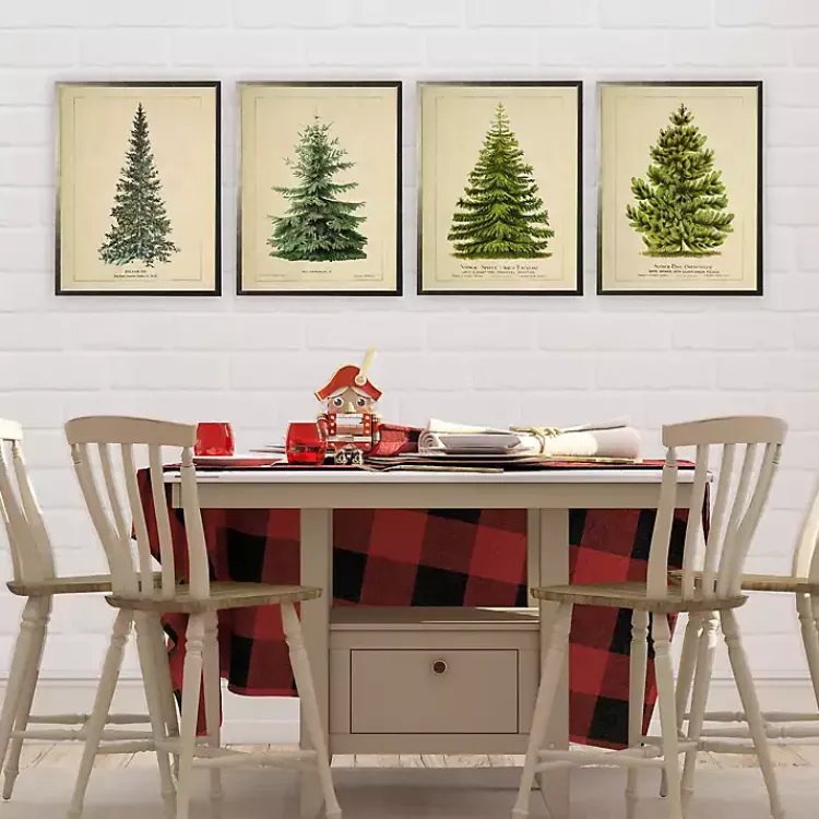 Sale Vintage Pine Tree Framed Art Print Christmas Art & Wall Decor