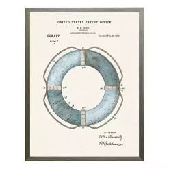 Kirklands Home Framed Art|Vintage Ring Bouy Patent Framed Art Print