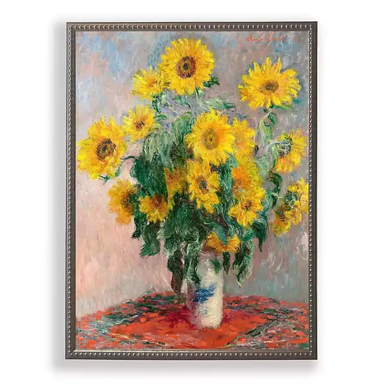 Kirklands Home Framed Art|Vintage Sunflowers Beaded Framed Art Print