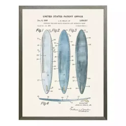 Kirklands Home Framed Art|Vintage Surfboards Patent Framed Art Print