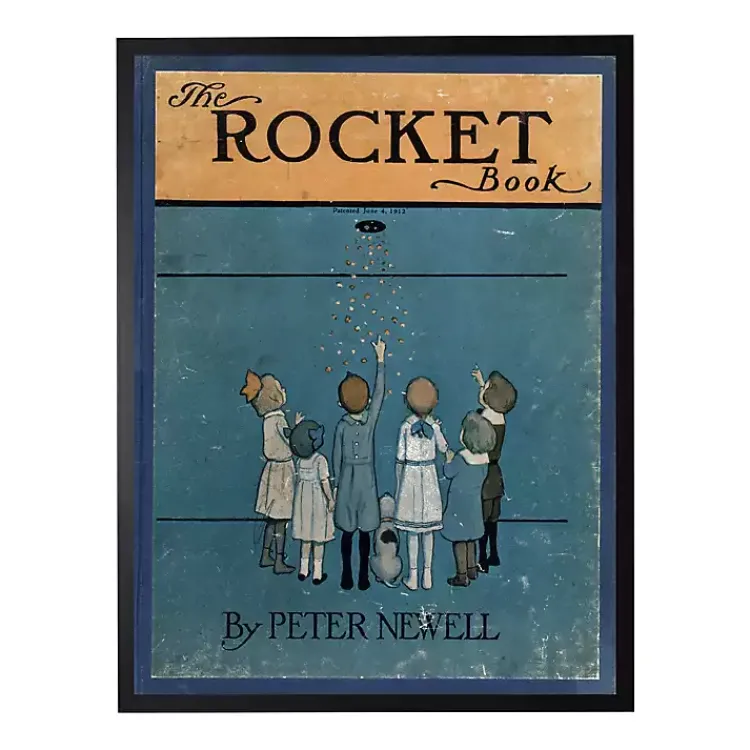Kirklands Home Framed Art|Vintage The Rocket Book Cover Framed Wall Art Blue