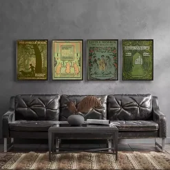 Kirklands Home Framed Art|Vintage Three Little Pigs Cover Framed Wall Art Green