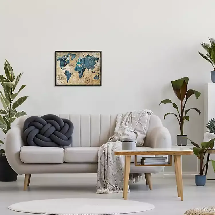 Kirklands Home Canvas Art|Vintage World Map Framed Giclee Canvas Art Print