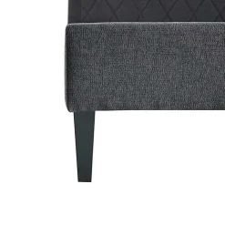 Kirklands Home Beds & Headboards|Viv Charcoal Diamond Tufted Queen Bed Frame Gray