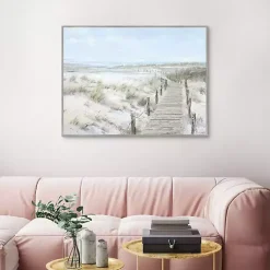 Kirklands Home Canvas Art|Walk To The Coast Framed Canvas Art Print Multi