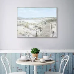 Kirklands Home Canvas Art|Walk To The Coast Framed Canvas Art Print Multi
