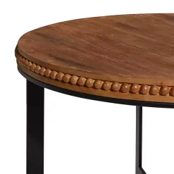 Kirklands Home Coffee Tables|Walnut Beaded Industrial Coffee Table