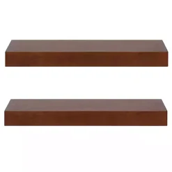 Kirklands Home Shelves|Walnut Brown Floating Shelves, Set of 2