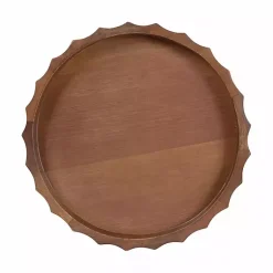 Best Walnut Fluted Lissi Round Serving Tray Decorative Trays