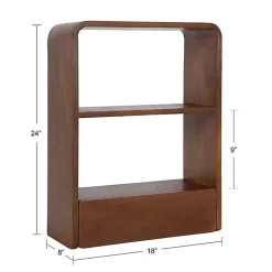Kirklands Home Shelves|Walnut Kato Single Drawer Wall Shelf Brown