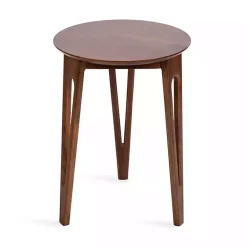 Kirklands Home Accent & End Tables|Walnut Mango Wood Round Kershaw Accent Table Brown
