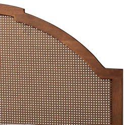 Kirklands Home Beds & Headboards|Walnut Rattan Queen Storage Bed Brown