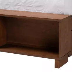 Kirklands Home Beds & Headboards|Walnut Rattan Queen Storage Bed Brown