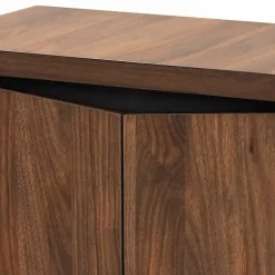 Kirklands Home Entryway Furniture|Walnut Slim Shoe Storage Cabinet Brown