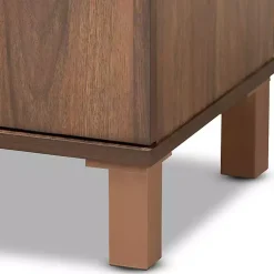 Kirklands Home Entryway Furniture|Walnut Slim Shoe Storage Cabinet Brown