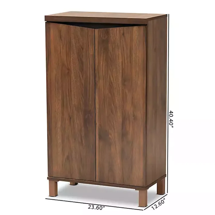 Kirklands Home Entryway Furniture|Walnut Slim Shoe Storage Cabinet Brown