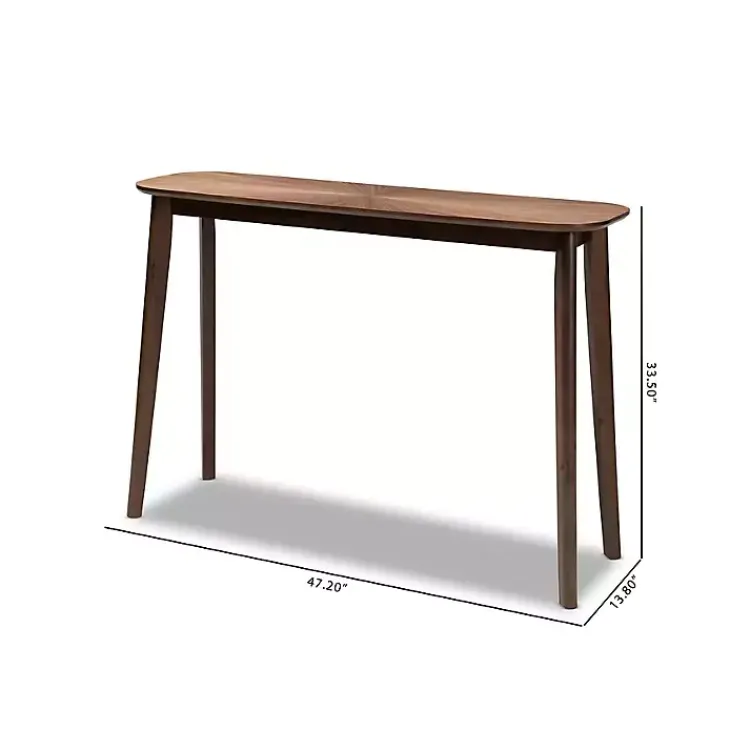 Kirklands Home Console Tables|Walnut Wood Frame Splayed Legs Console Brown