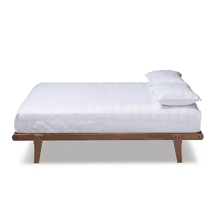 Kirklands Home Beds & Headboards|Walnut Wood Full Platform Bed Brown