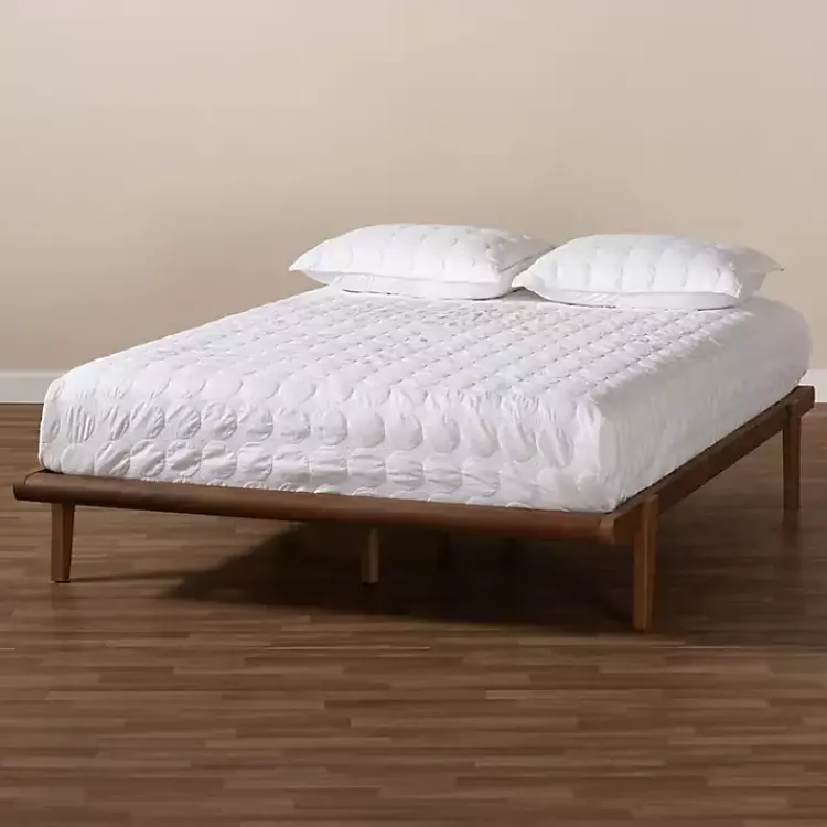 Kirklands Home Beds & Headboards|Walnut Wood Full Platform Bed Brown