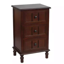 Kirklands Home Accent & End Tables|Walnut 3-Drawer Winne Accent Table Brown