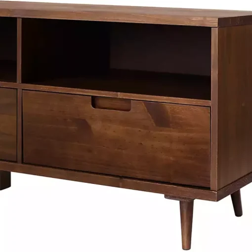 Kirklands Home Tv Stands & Media Consoles|Walnut 3-Drawer Wood TV Stand Brown