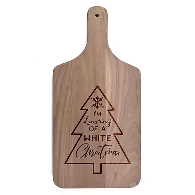 Clearance Walnut Dreaming of a White Christmas Cutting Board Christmas Dining & Entertaining