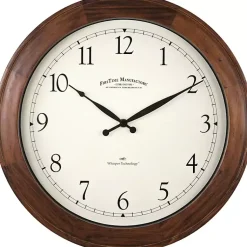 Kirklands Home Clocks|Walnut Garrison Wooden Wall Clock