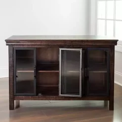 Kirklands Home Cabinets & Sideboards|Walnut Henry Cabinet with Glass Doors Brown