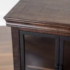 Kirklands Home Cabinets & Sideboards|Walnut Henry Cabinet with Glass Doors Brown