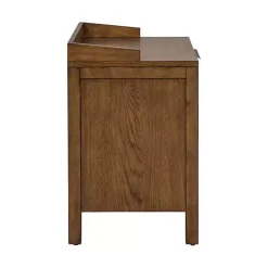 Kirklands Home Nightstands|Walnut Mid-Century Modern Carved Nightstand Brown