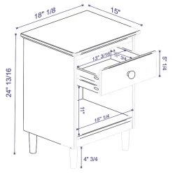 Kirklands Home Nightstands|Walnut One-Drawer Wood Nightstand Brown