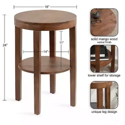 Kirklands Home Accent & End Tables|Walnut Round Talen Accent Table Brown