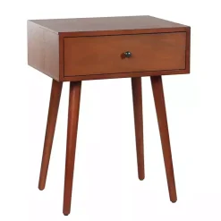 Kirklands Home Accent & End Tables|Walnut Wood 1-Drawer Arthur Accent Table Brown